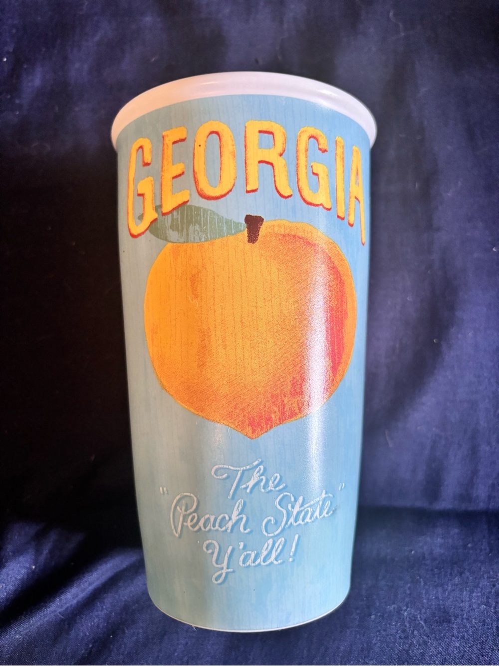 Starbucks Georgia Peach State Y'all 12oz Ceramic Travel Mug Tumbler 2016 NEW